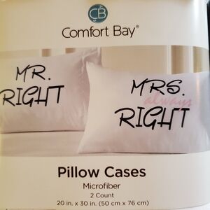 NWT Mr. Right & Mrs. Always Right Pillow Cases